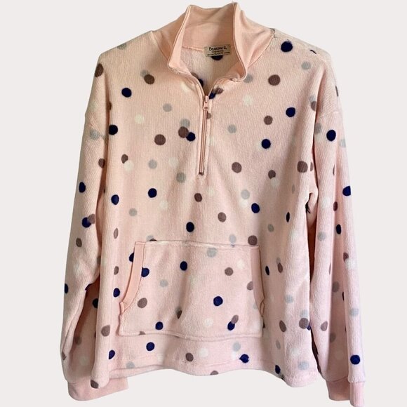 Bearpaw 2 Piece Pink Polka Dot Pajamas Snuggly Soft Women's XL - Picture 2 of 9